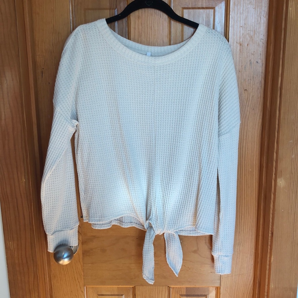 Z Supply Tie Front Thermal Top